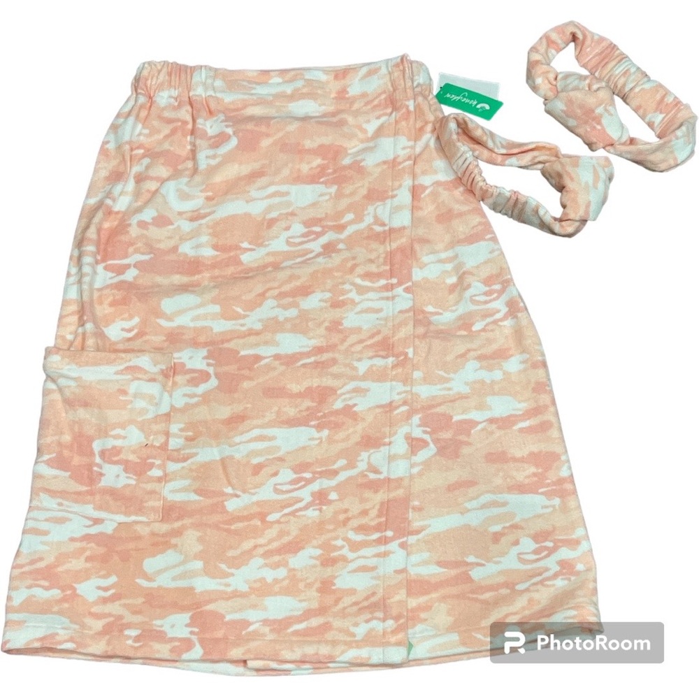 Spa after shower or pool towel wrap & headband set camo terrycloth M NWT NEW - Picture 2 of 2